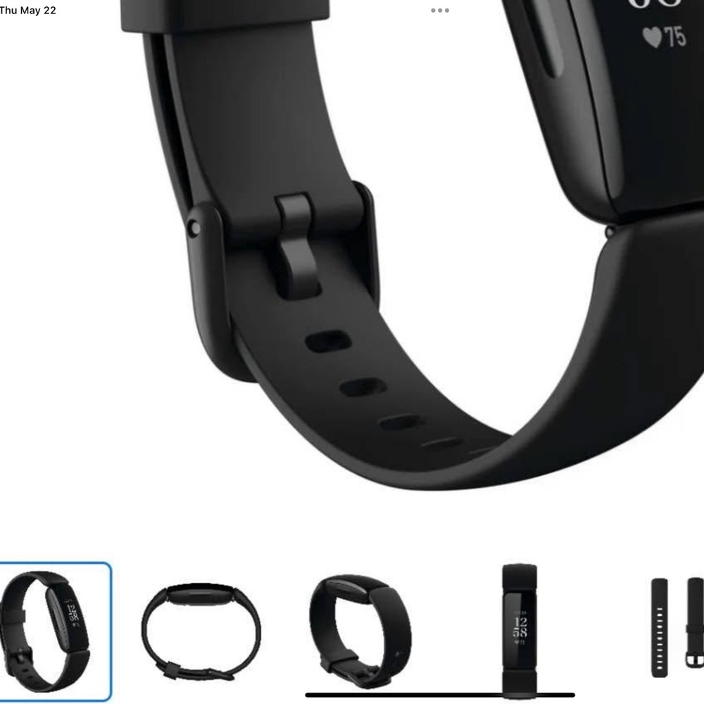 Fitbit Black Smartwatch with Sleek Design and Adjustable Band
